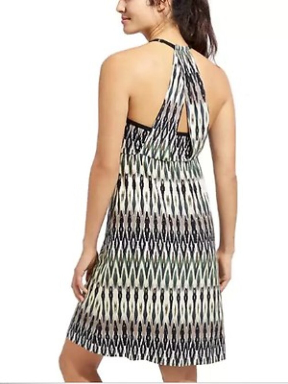NWOT Athleta Casual Sporty Ikat Print Restoration Halter Back Dress XS